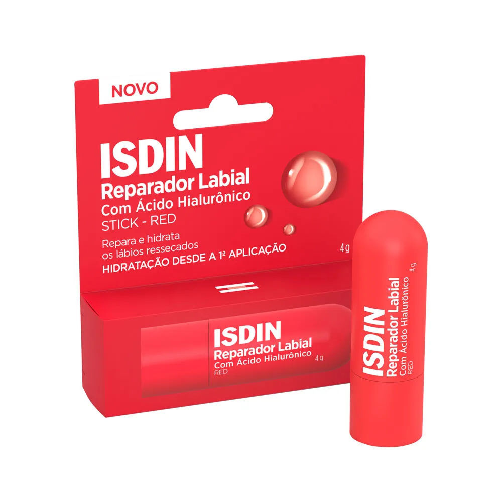 Reparador Labial Isdin Stick com Cor Red 4g