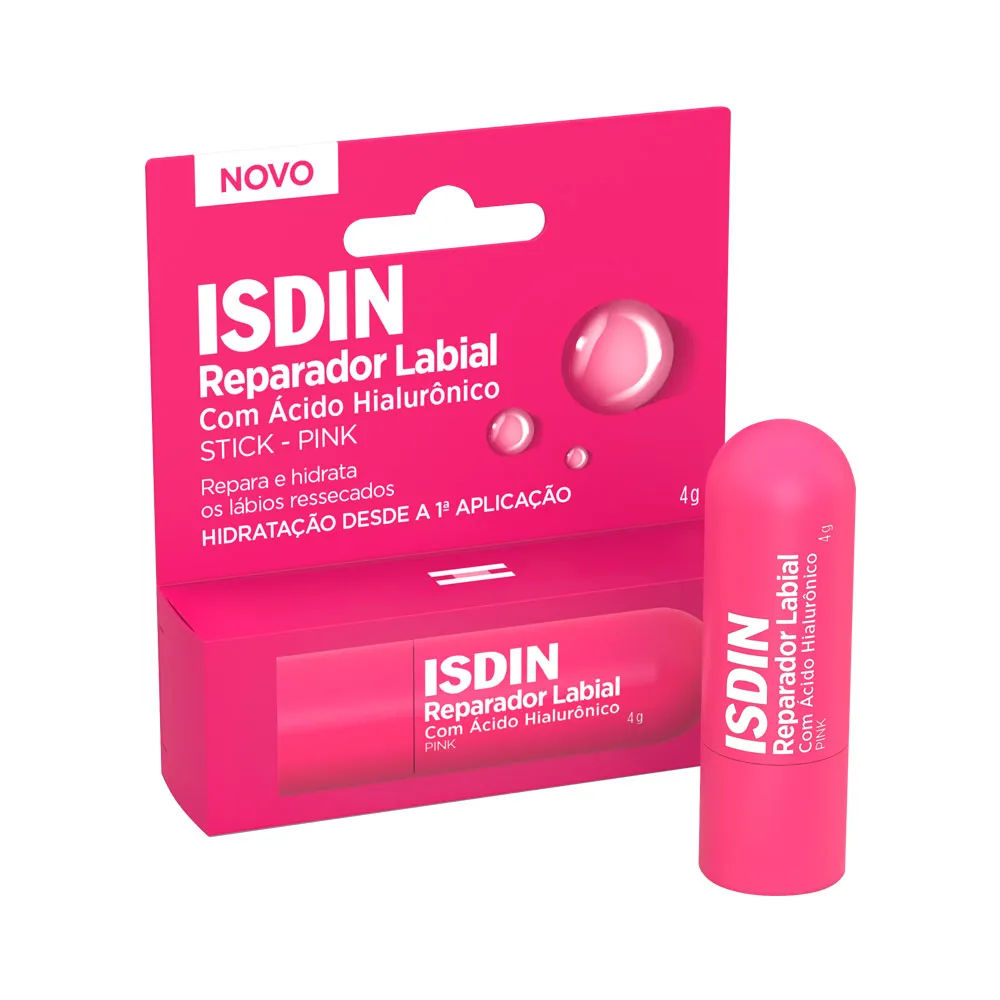 Reparador Labial Isdin Stick com Cor Pink 4g