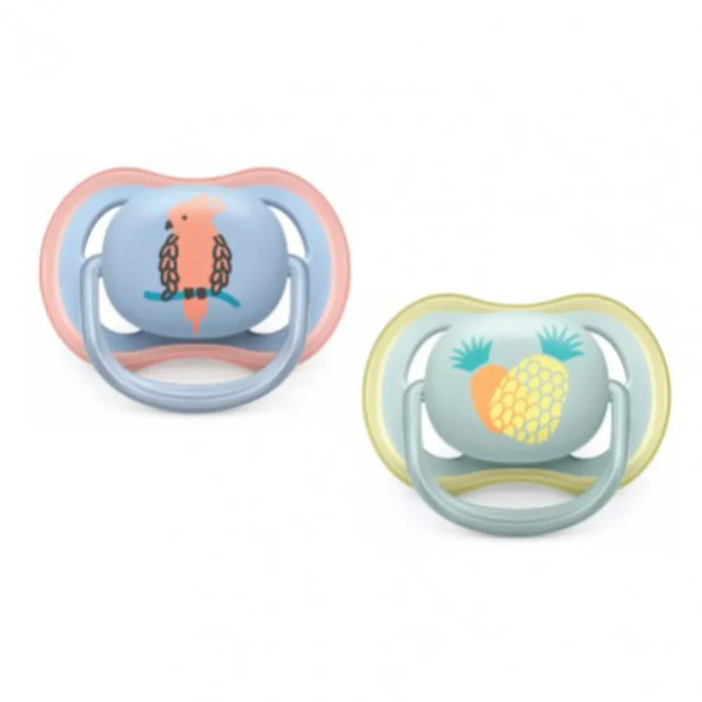 Chupeta Avent Com 2 Abacaxi/arara 0-6 Meses