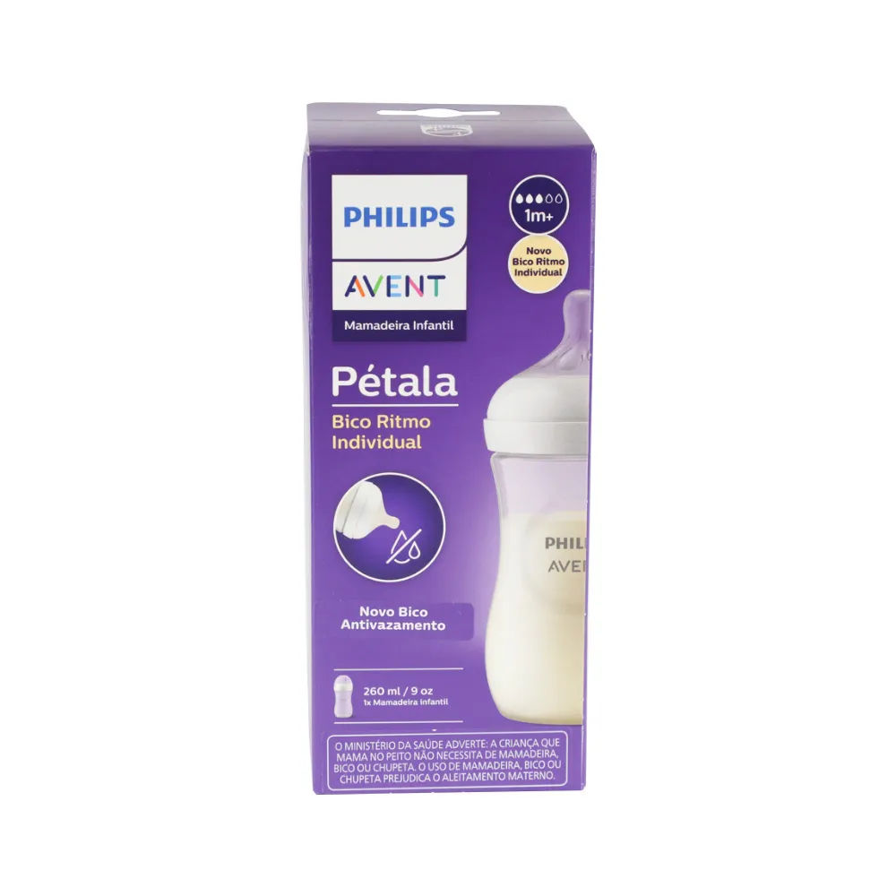 Mamadeira Avent Petala 260ml Transparente 1m+