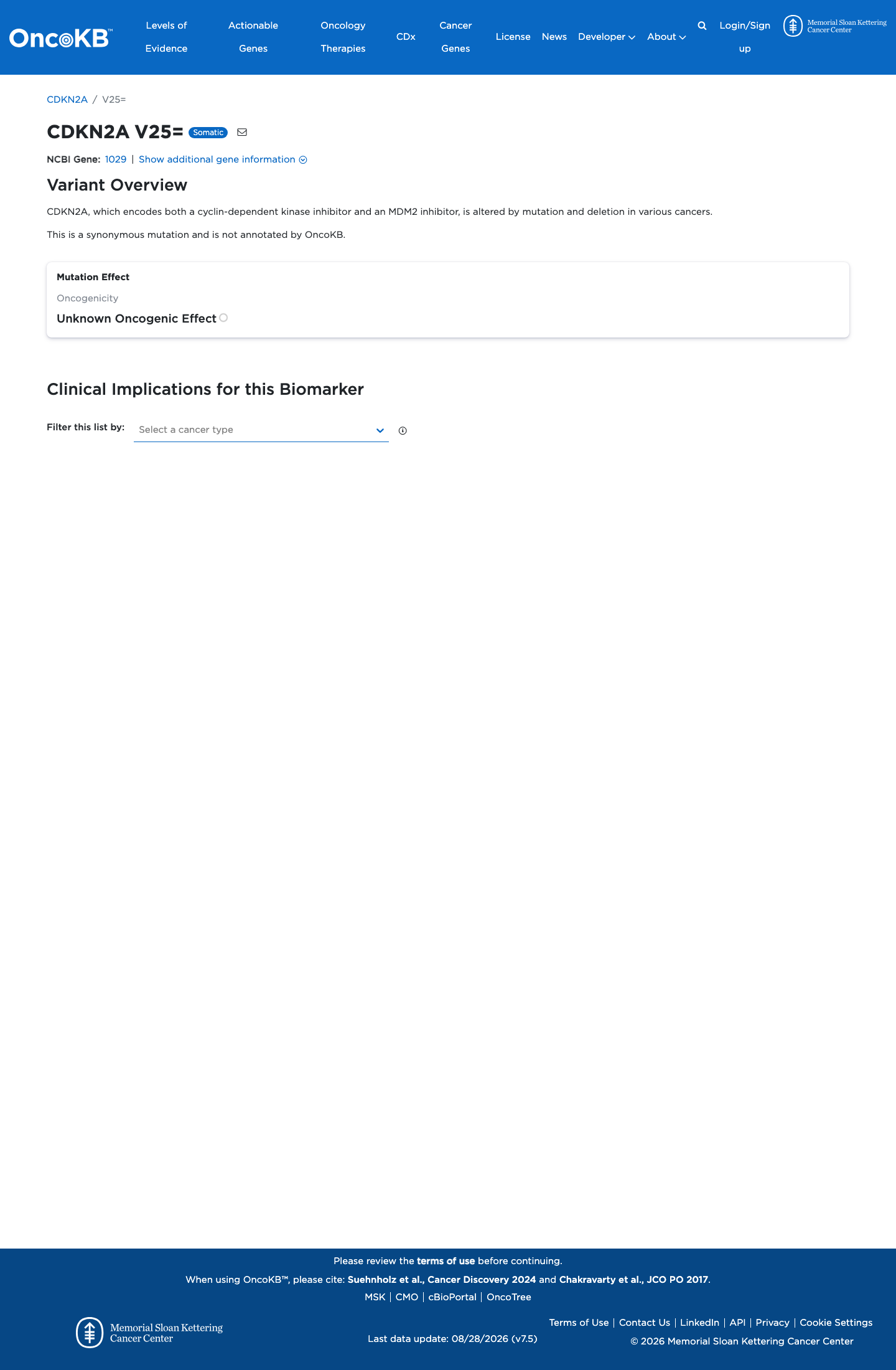 Functional / OncoKB screenshot