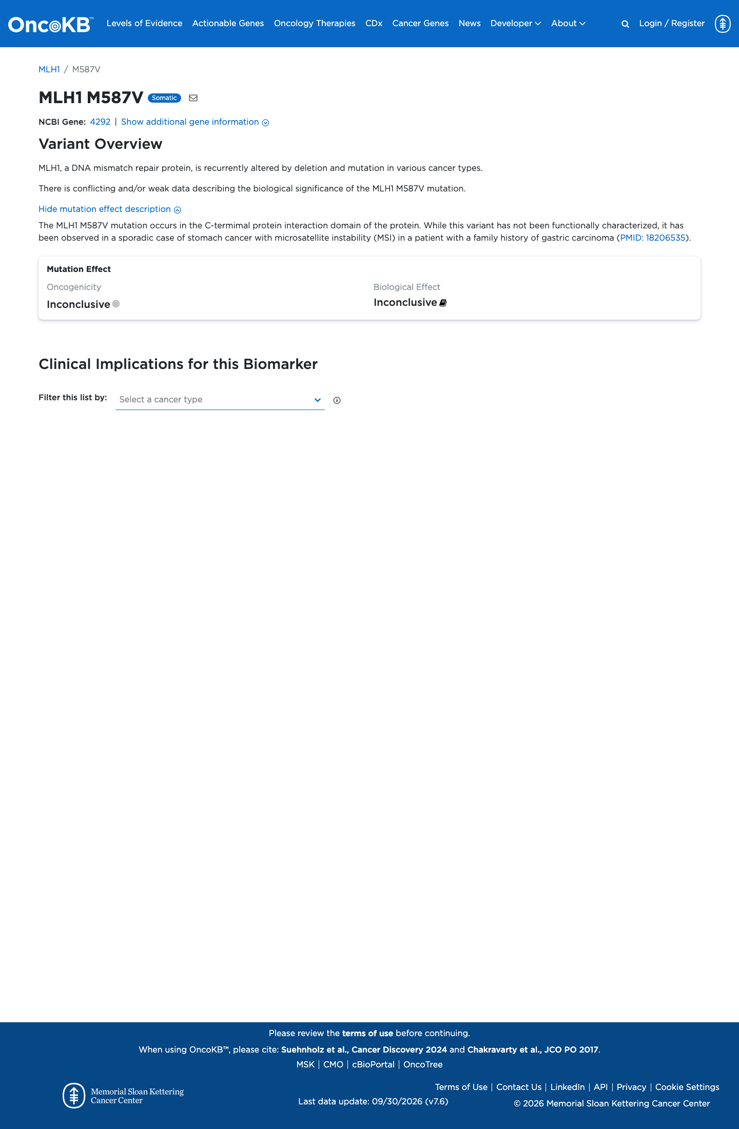 Functional / OncoKB screenshot