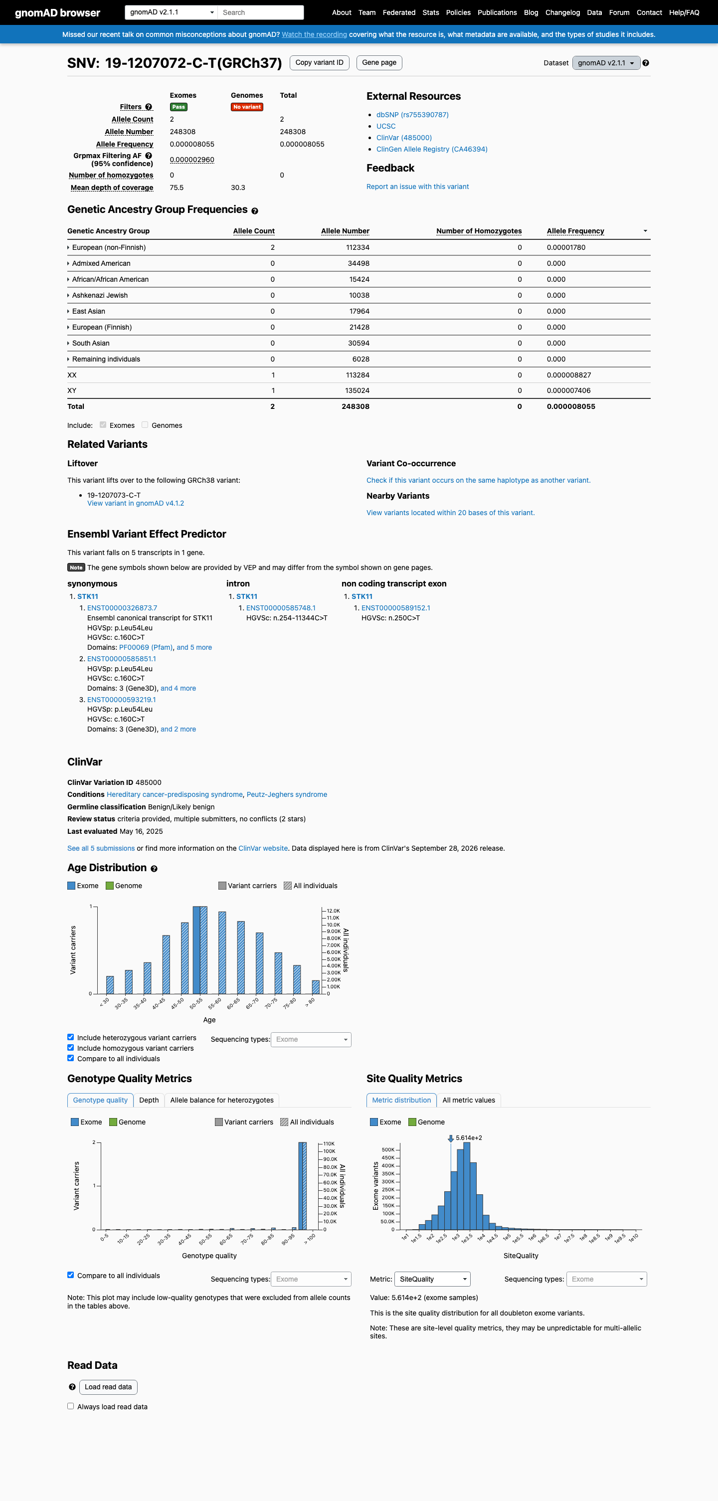 gnomAD v2.1 screenshot
