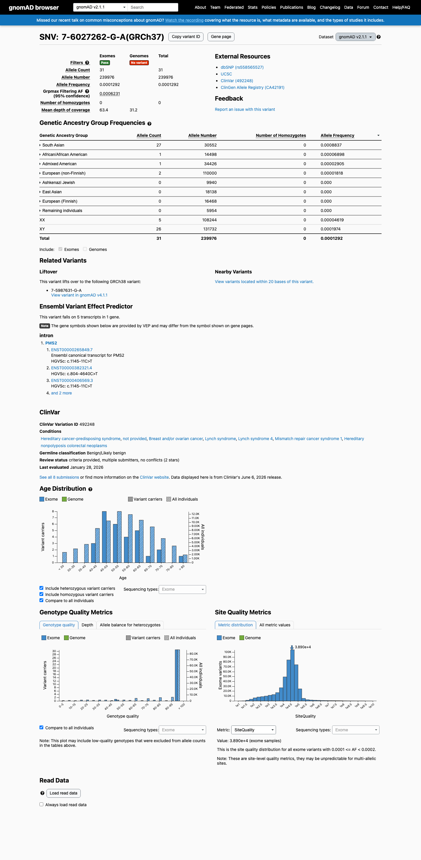 gnomAD v2.1 screenshot