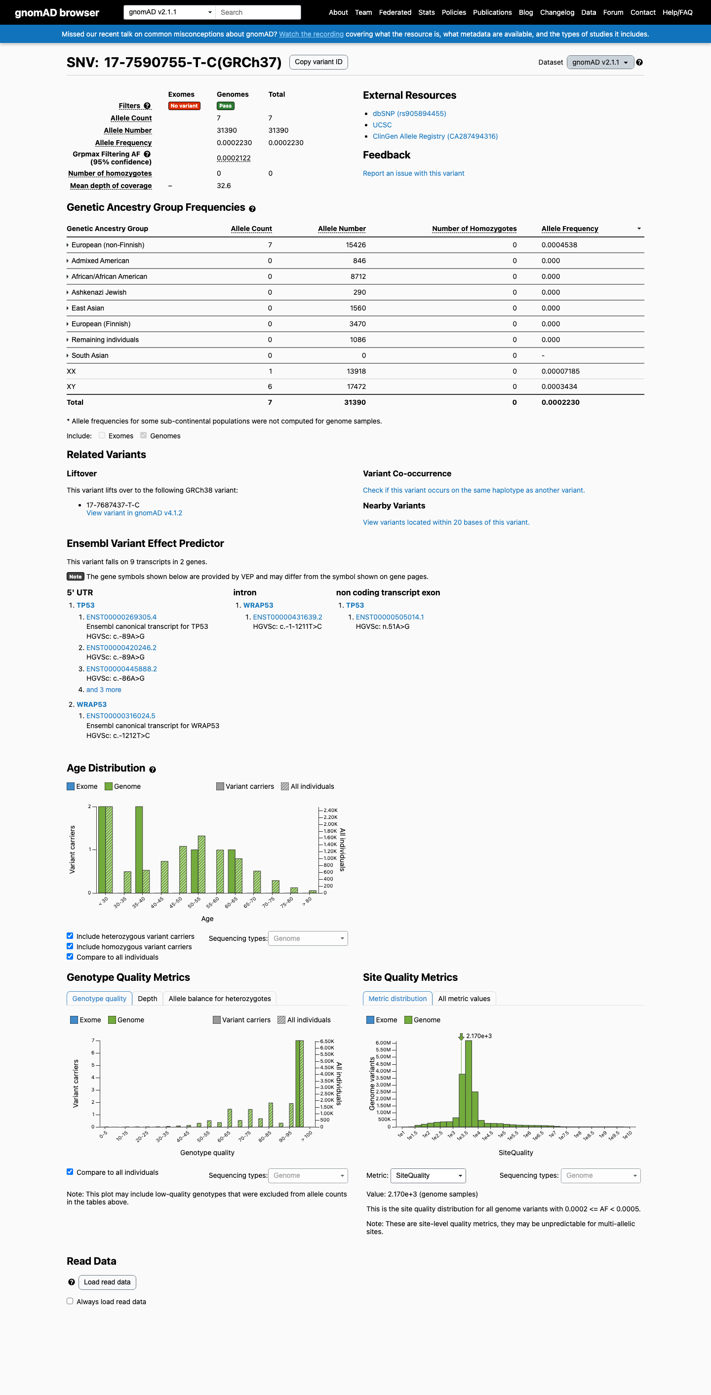 gnomAD v2.1 screenshot
