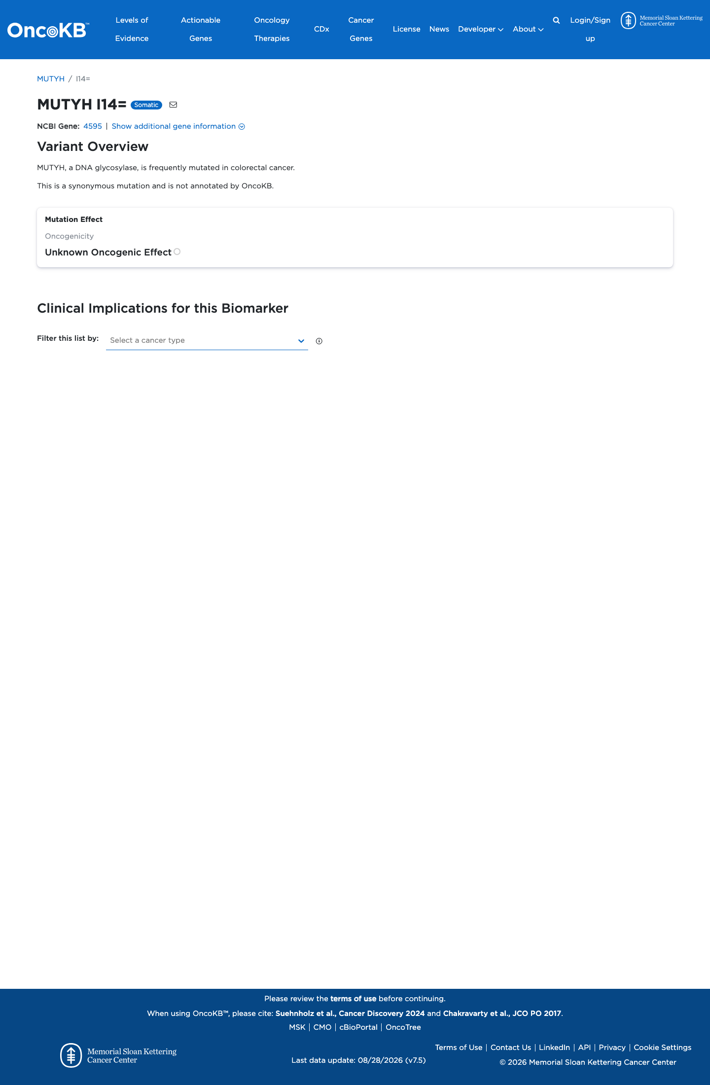 Functional / OncoKB screenshot