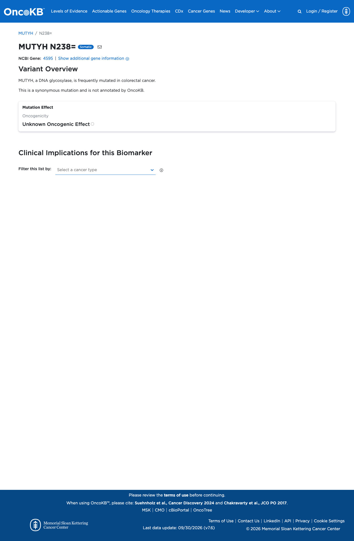 Functional / OncoKB screenshot