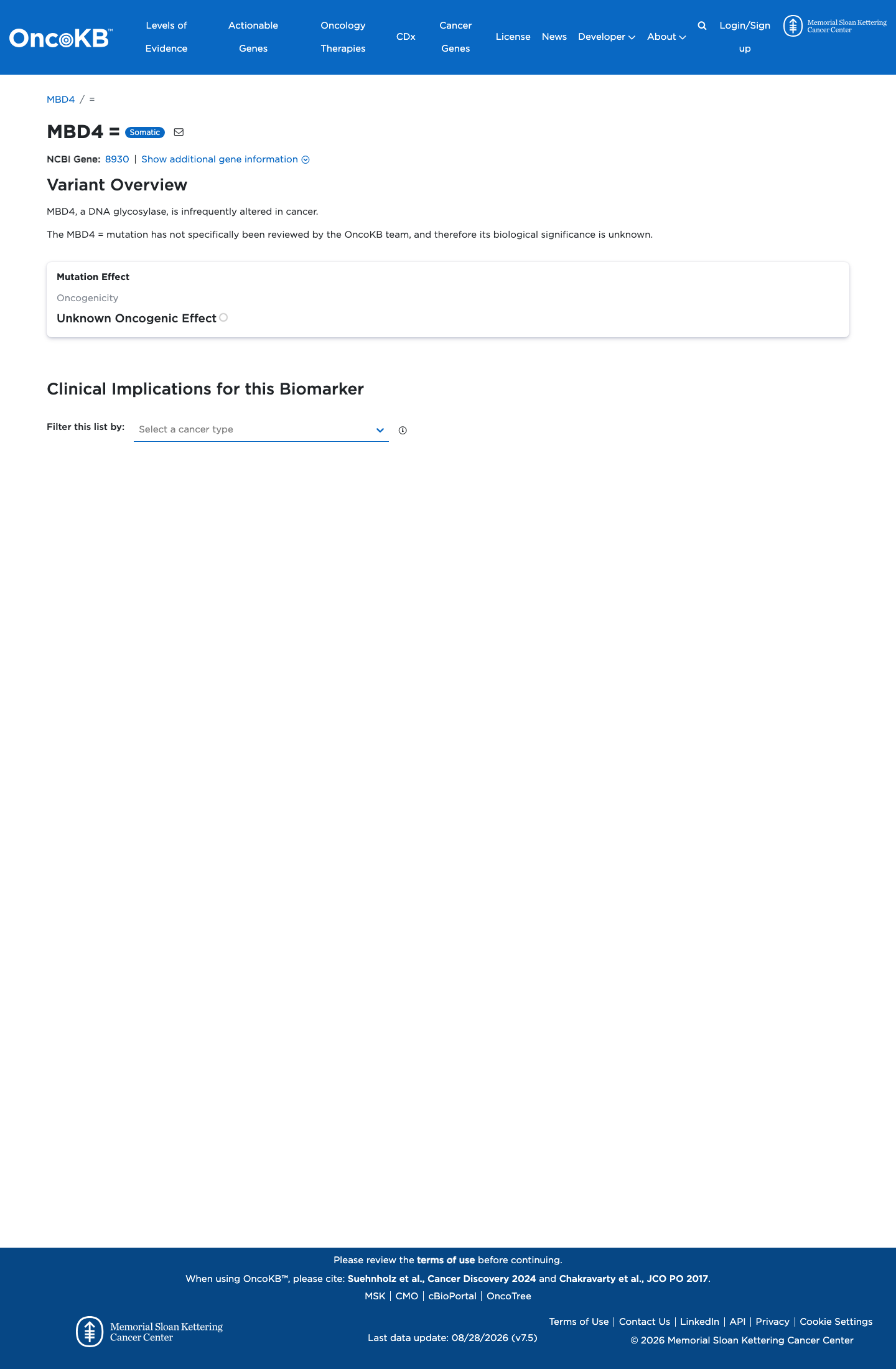 Functional / OncoKB screenshot