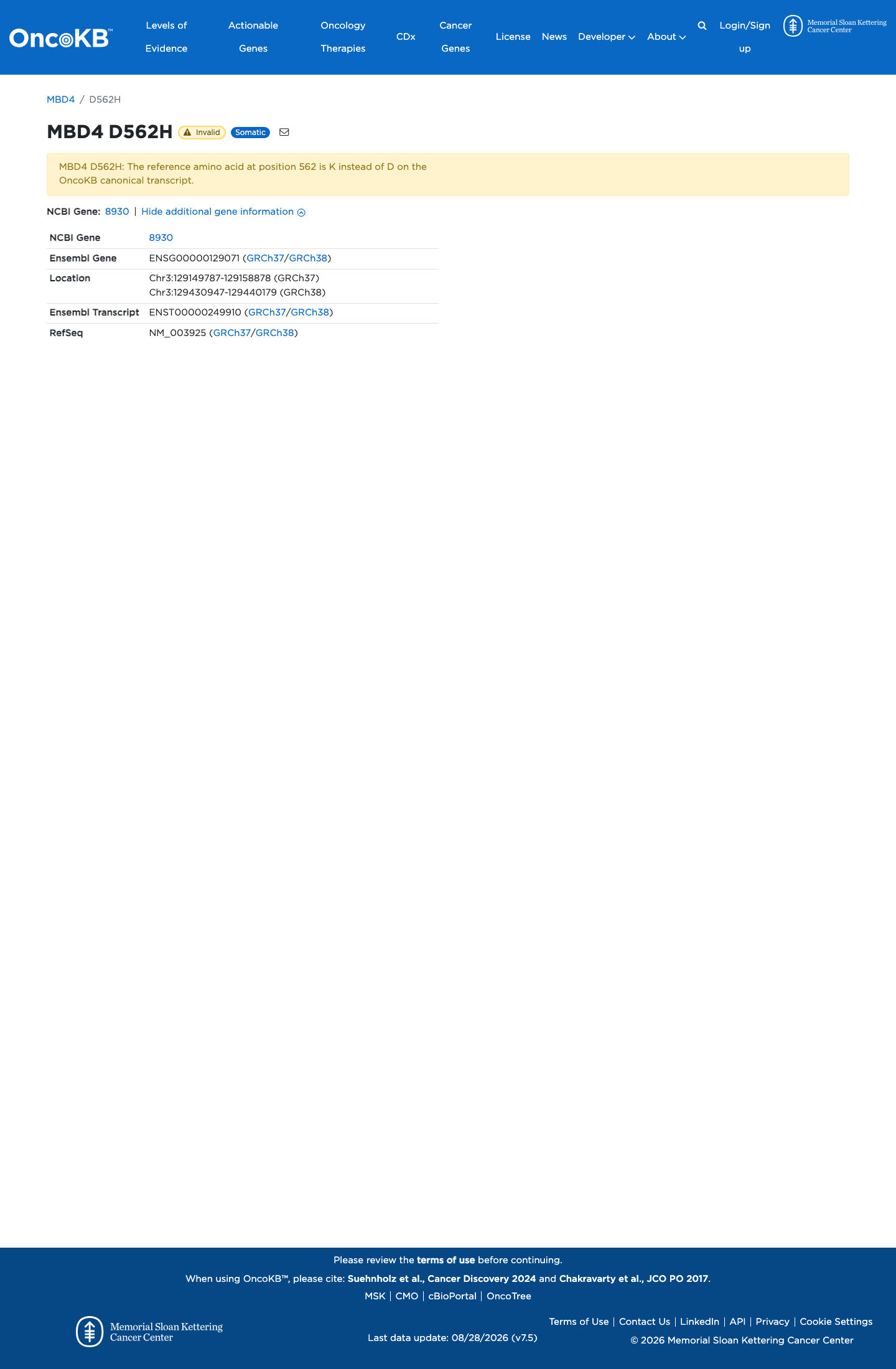 Functional / OncoKB screenshot
