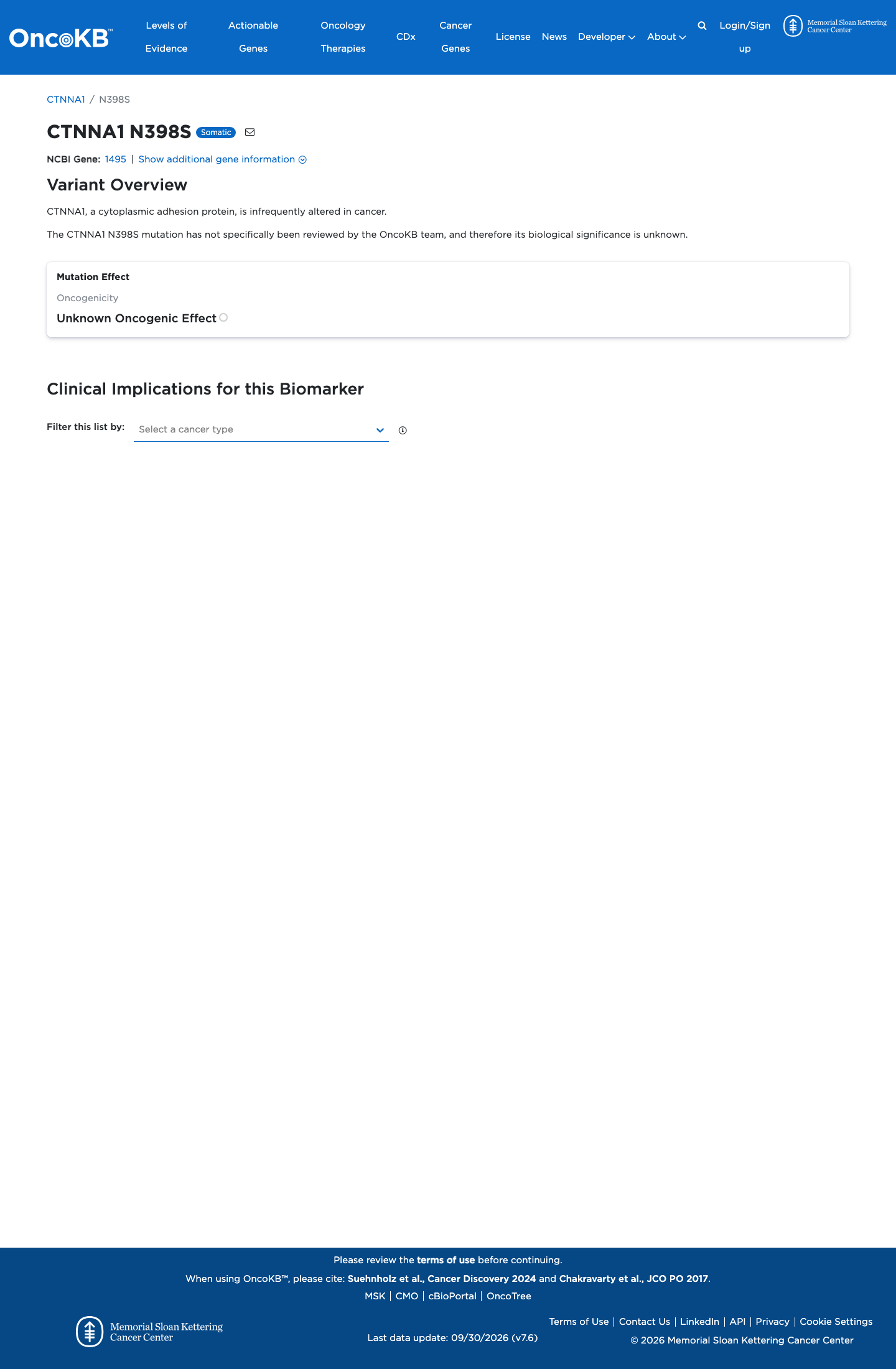Functional / OncoKB screenshot