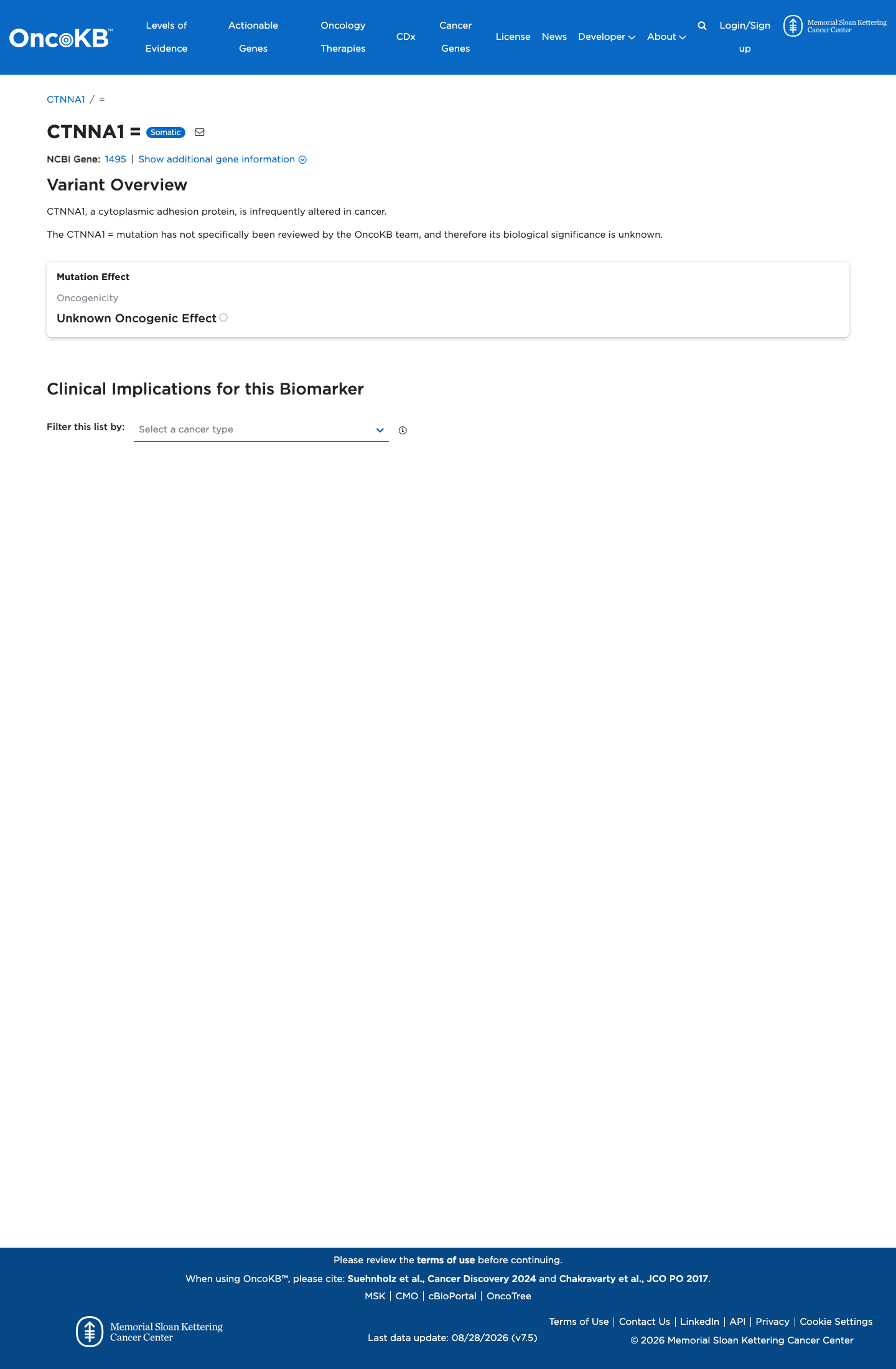 Functional / OncoKB screenshot