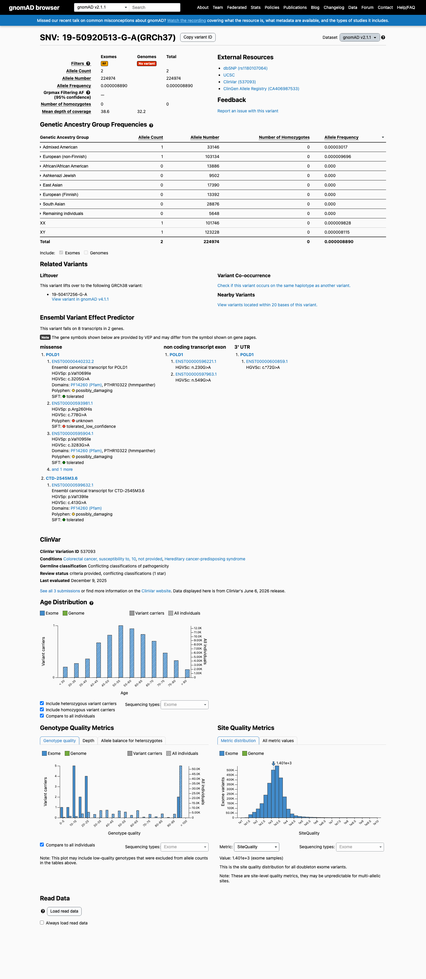 gnomAD v2.1 screenshot