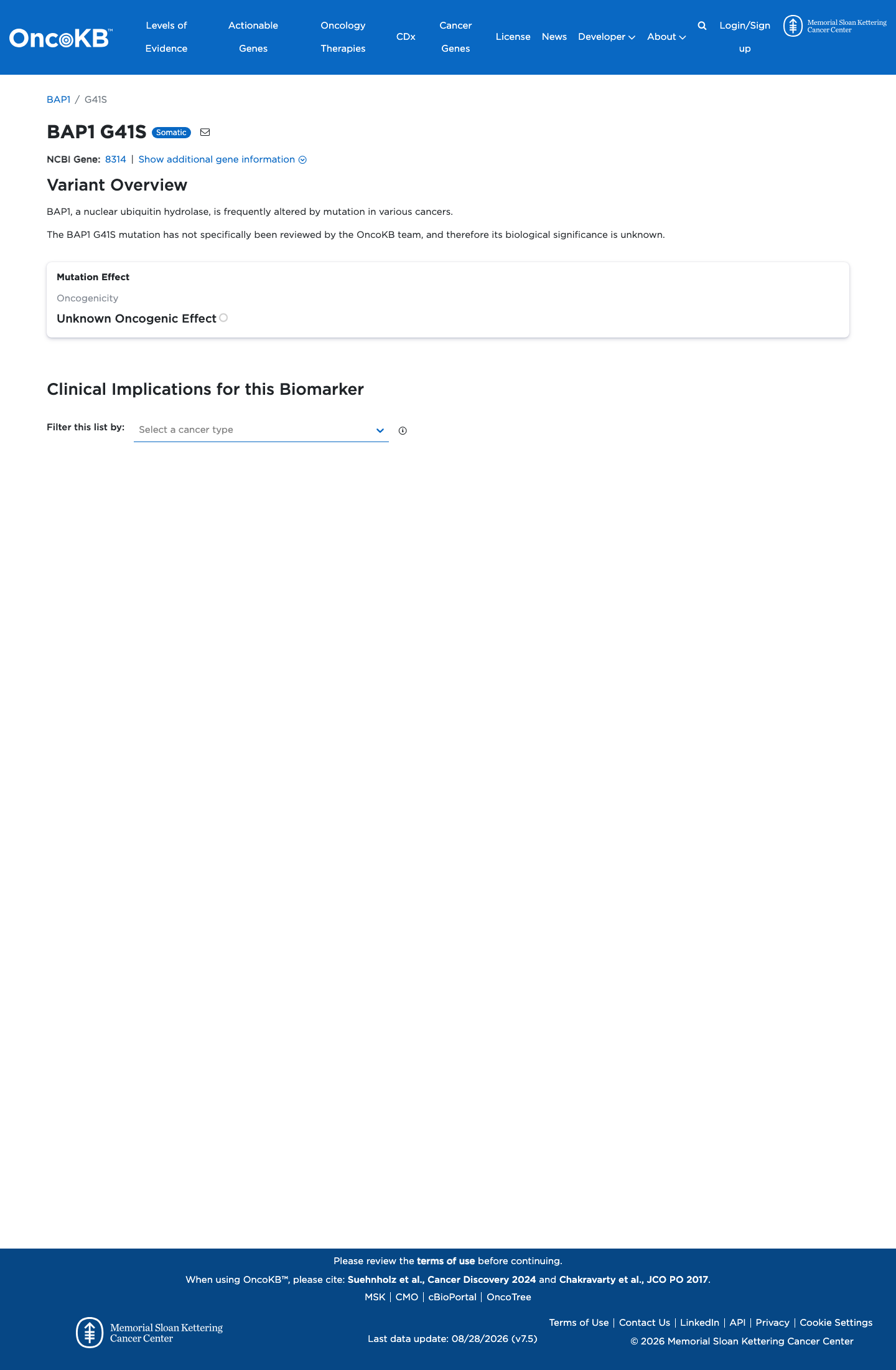 Functional / OncoKB screenshot