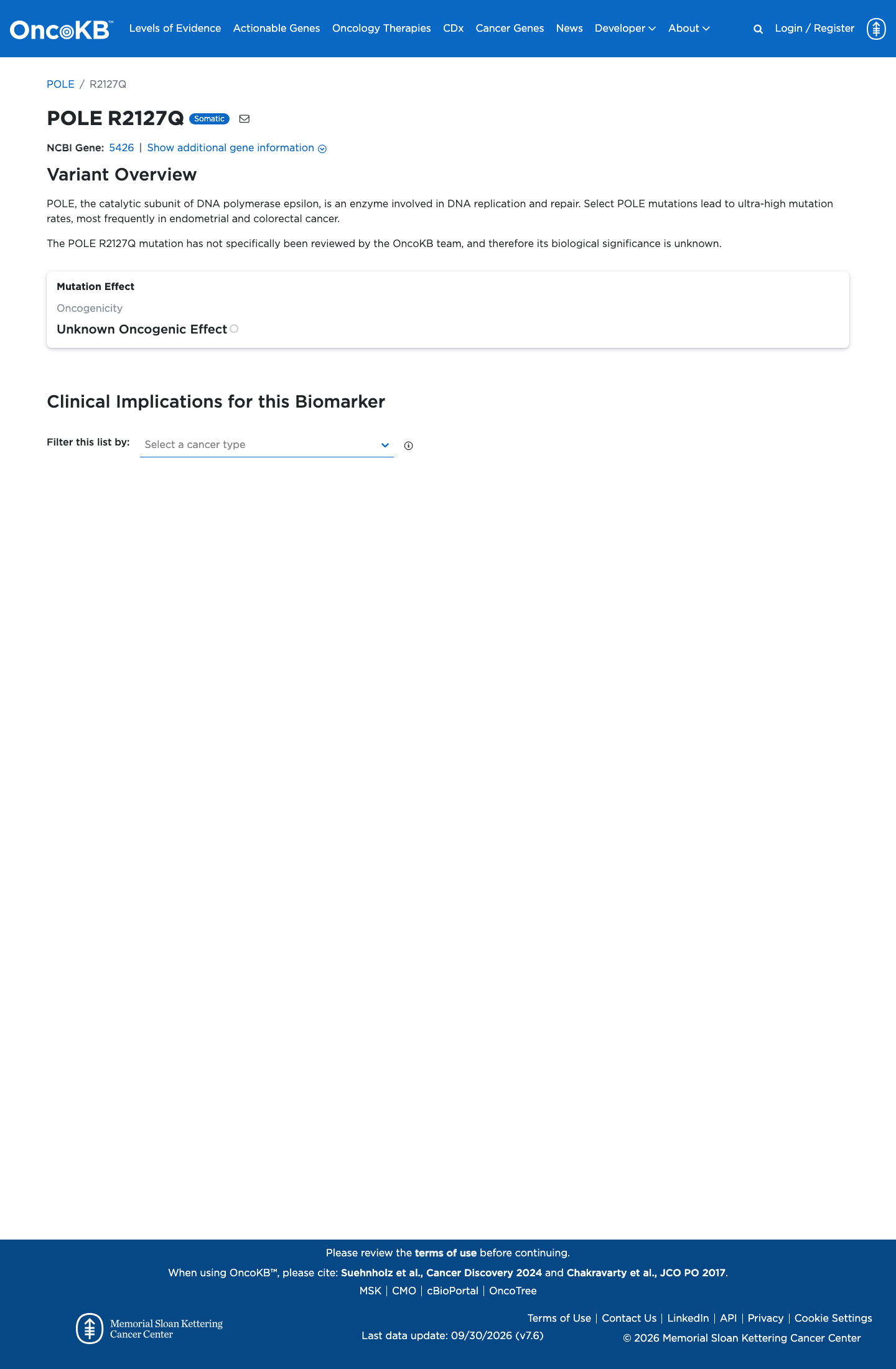 Functional / OncoKB screenshot