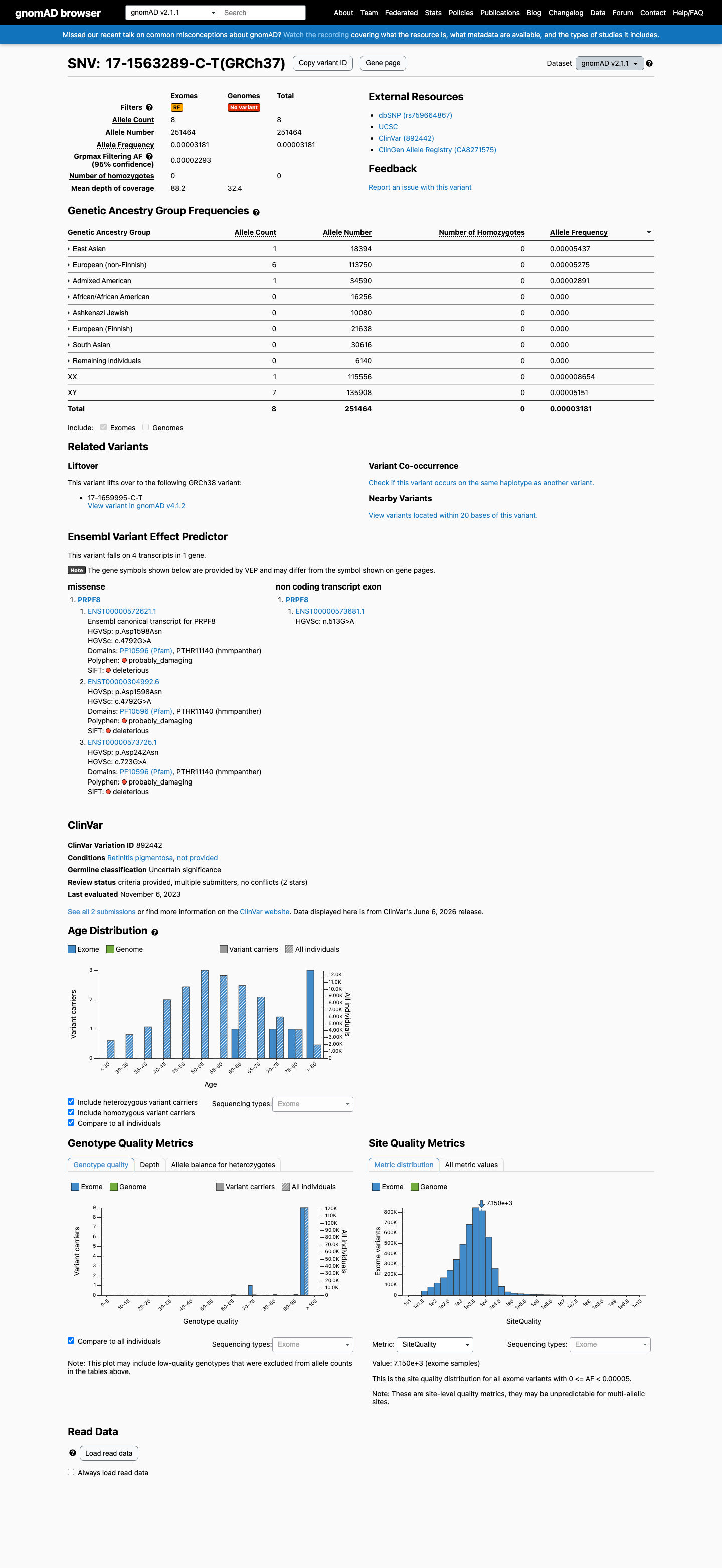 gnomAD v2.1 screenshot