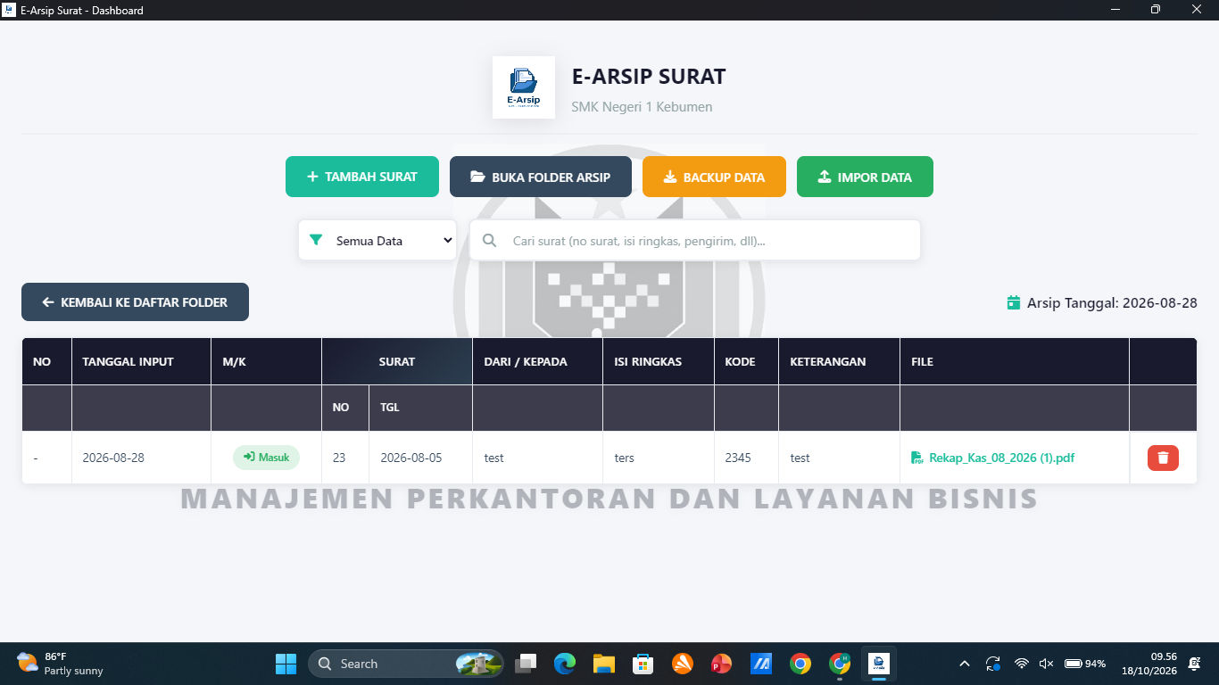 E-Arsip Surat - Aplikasi Desktop Manajemen Arsip Surat (Offline) screenshot 4