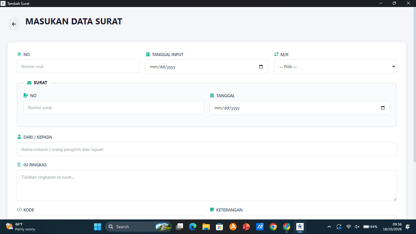 E-Arsip Surat - Aplikasi Desktop Manajemen Arsip Surat (Offline) screenshot 3