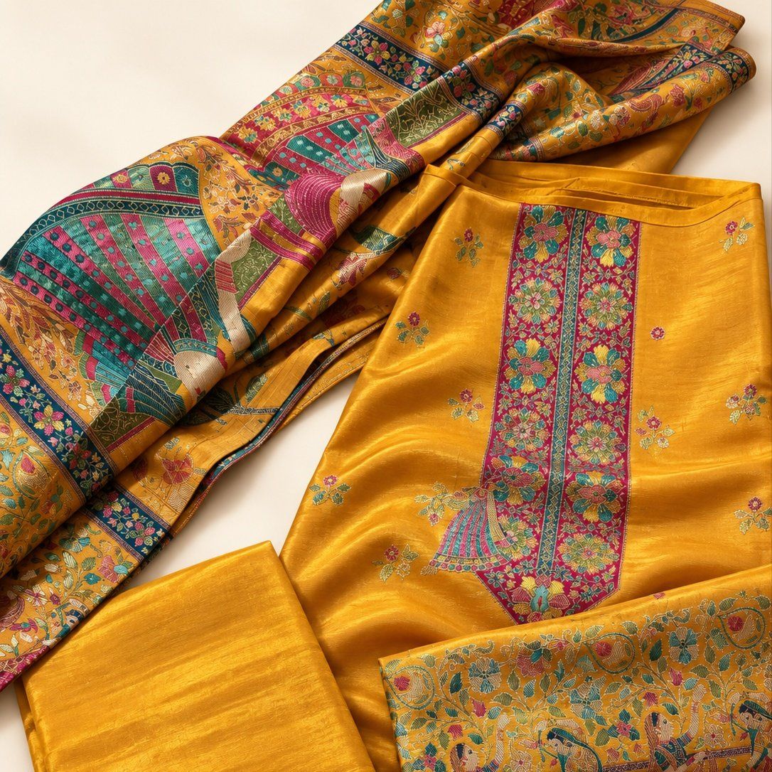 Butter Silk Zari Suit - Photo 1