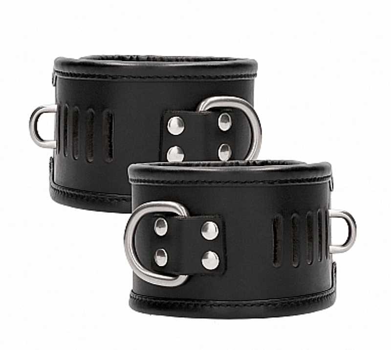 Pain Restraint Handcuff with Padlock Black Shots Sex Toys