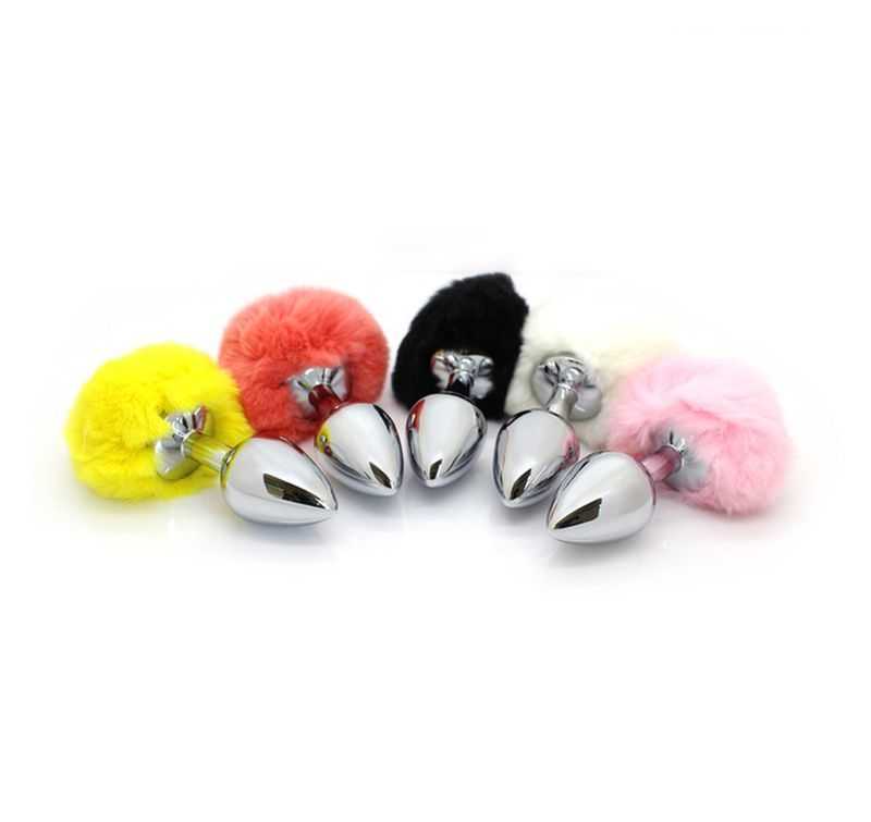 Crazy Rabbit Tail Metal Silver Butt Plug Medium Steel Anal Sex Toys