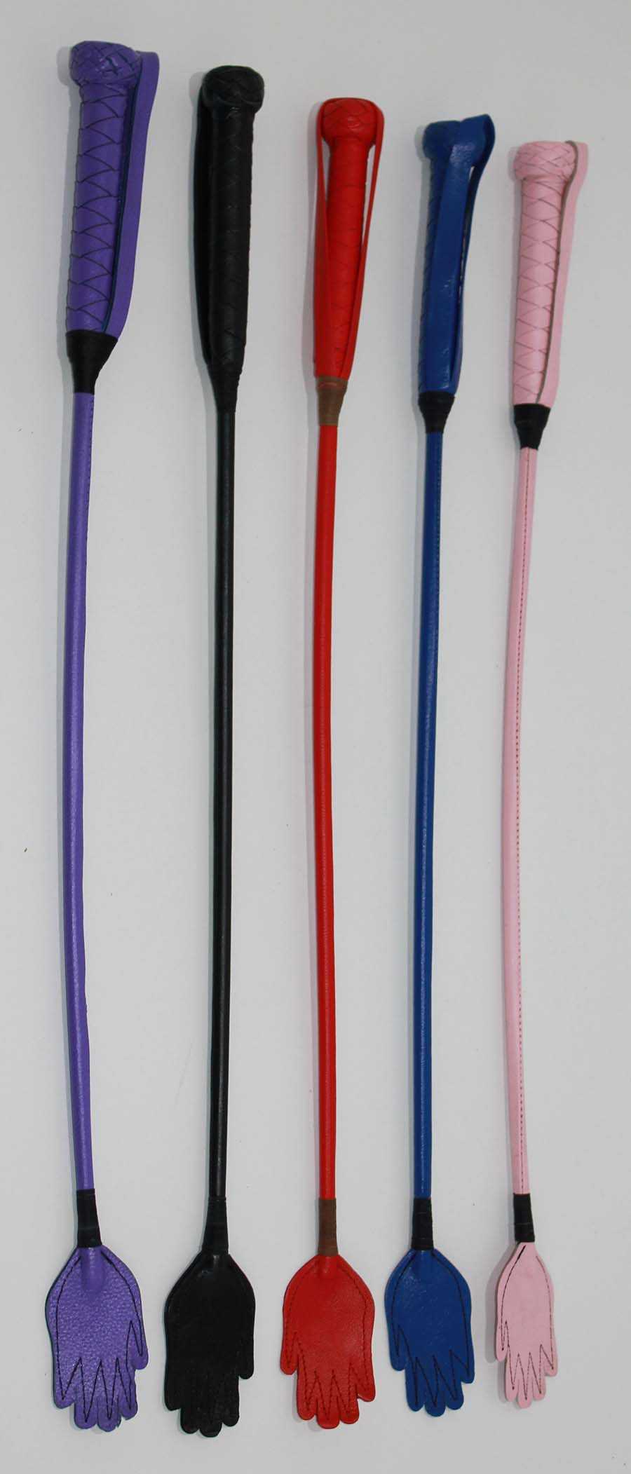 Dressage Crop with Small Hand Black Leather Crop Hell's Couture