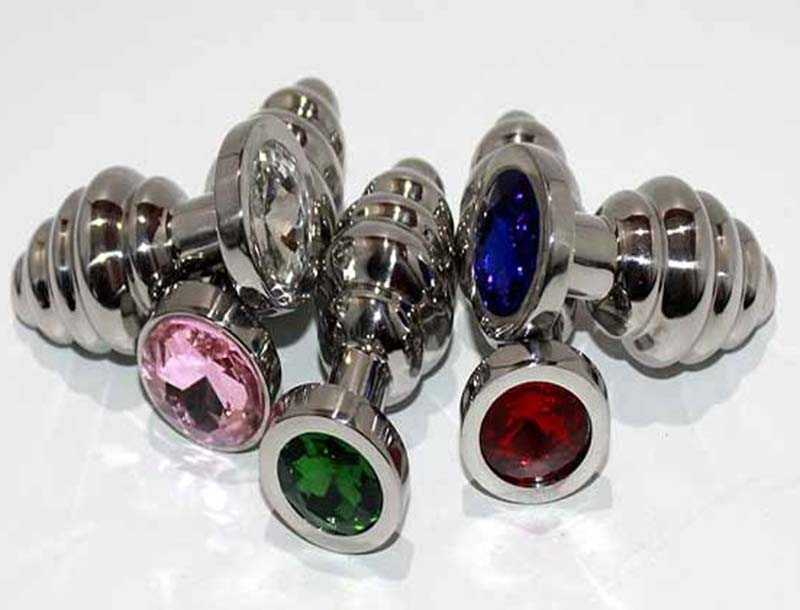 Ribbed Jewelled Butt Plug Hells Couture Anal Sex Toys