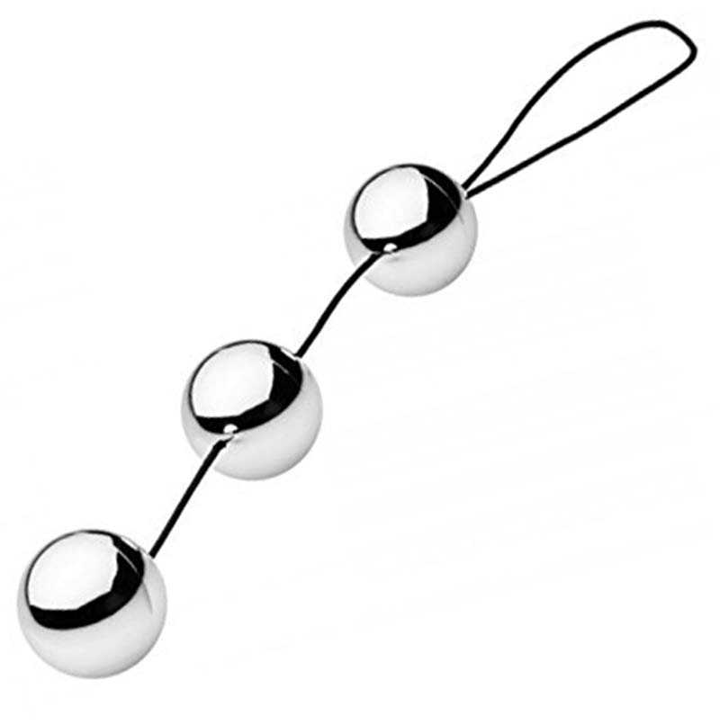 Three Ben Wa Balls Anal Beads Steel Sex Toys For Men 