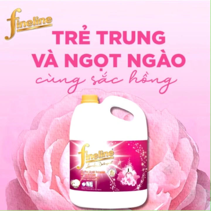 nước giặt fineline màu hồng trẻ trung, ngọt ngào