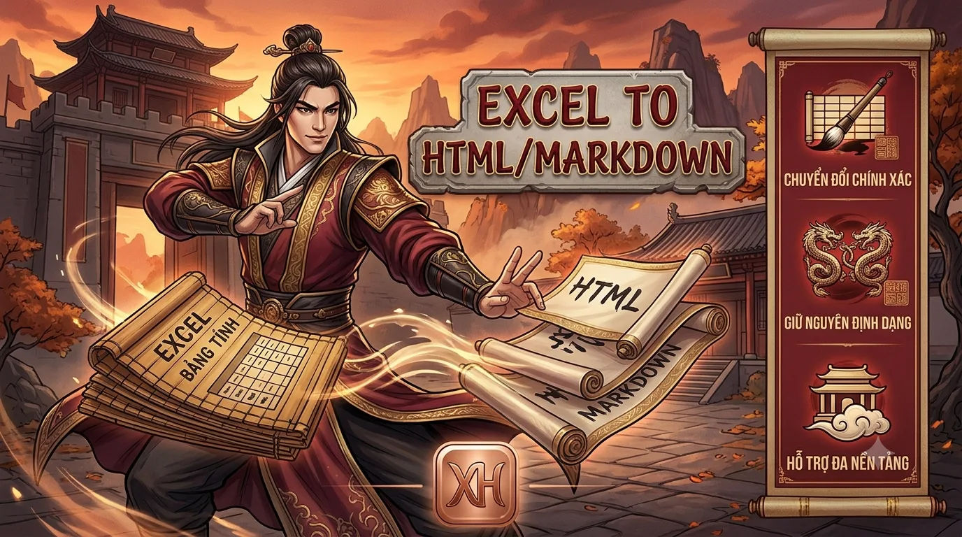 Chuyển Excel Sang HTML/Markdown