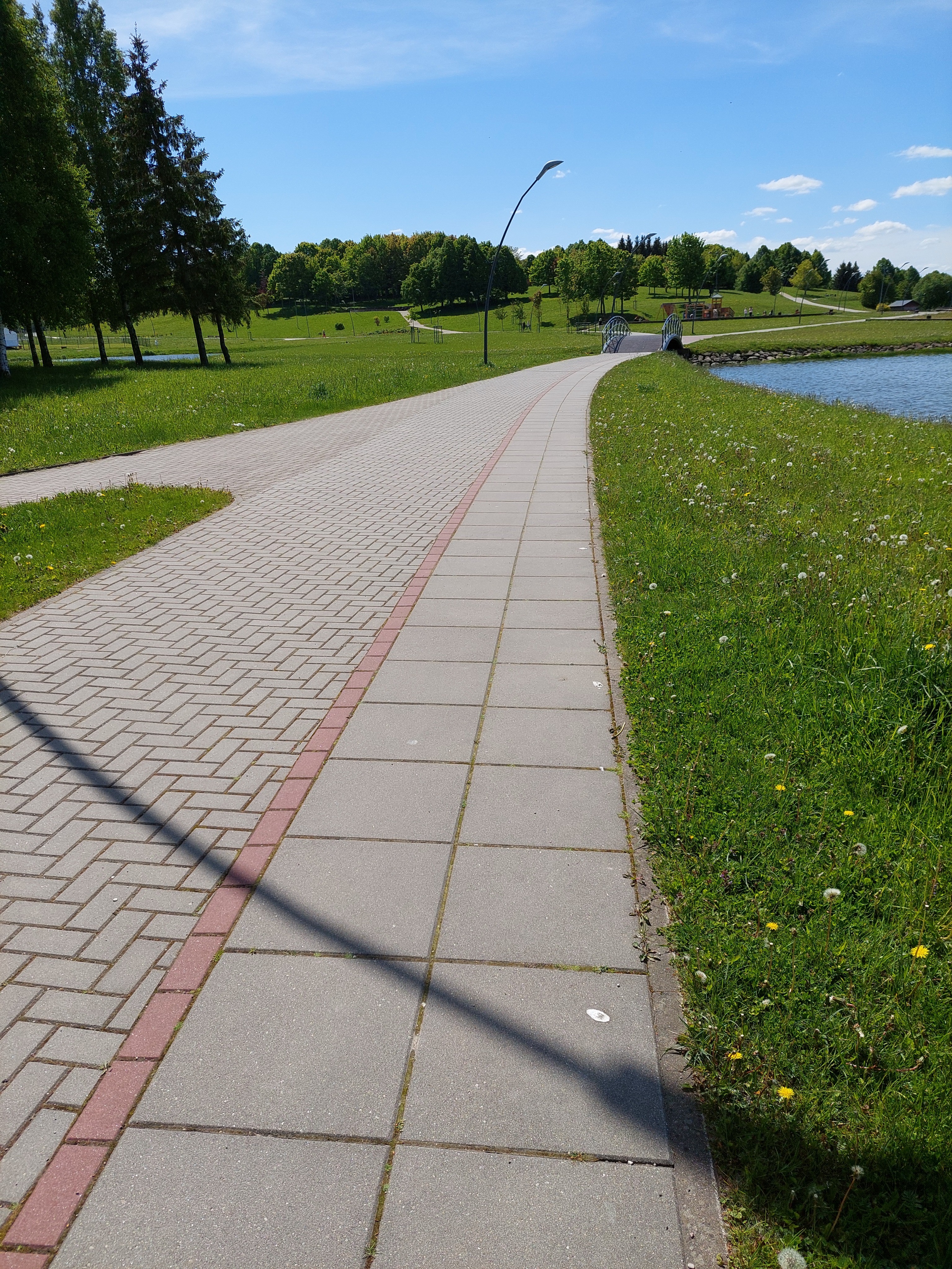 Rekonstruotoje Telšių Masčio ežero pakrantėje takai gražūs, tačiau akliesiems ir silpnaregiams klaidūs. /