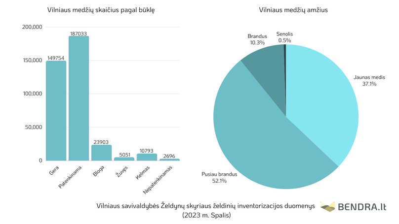 Vilniaus savivaldybės Želdynų skyriaus želdinių inventorizacijos duomenys