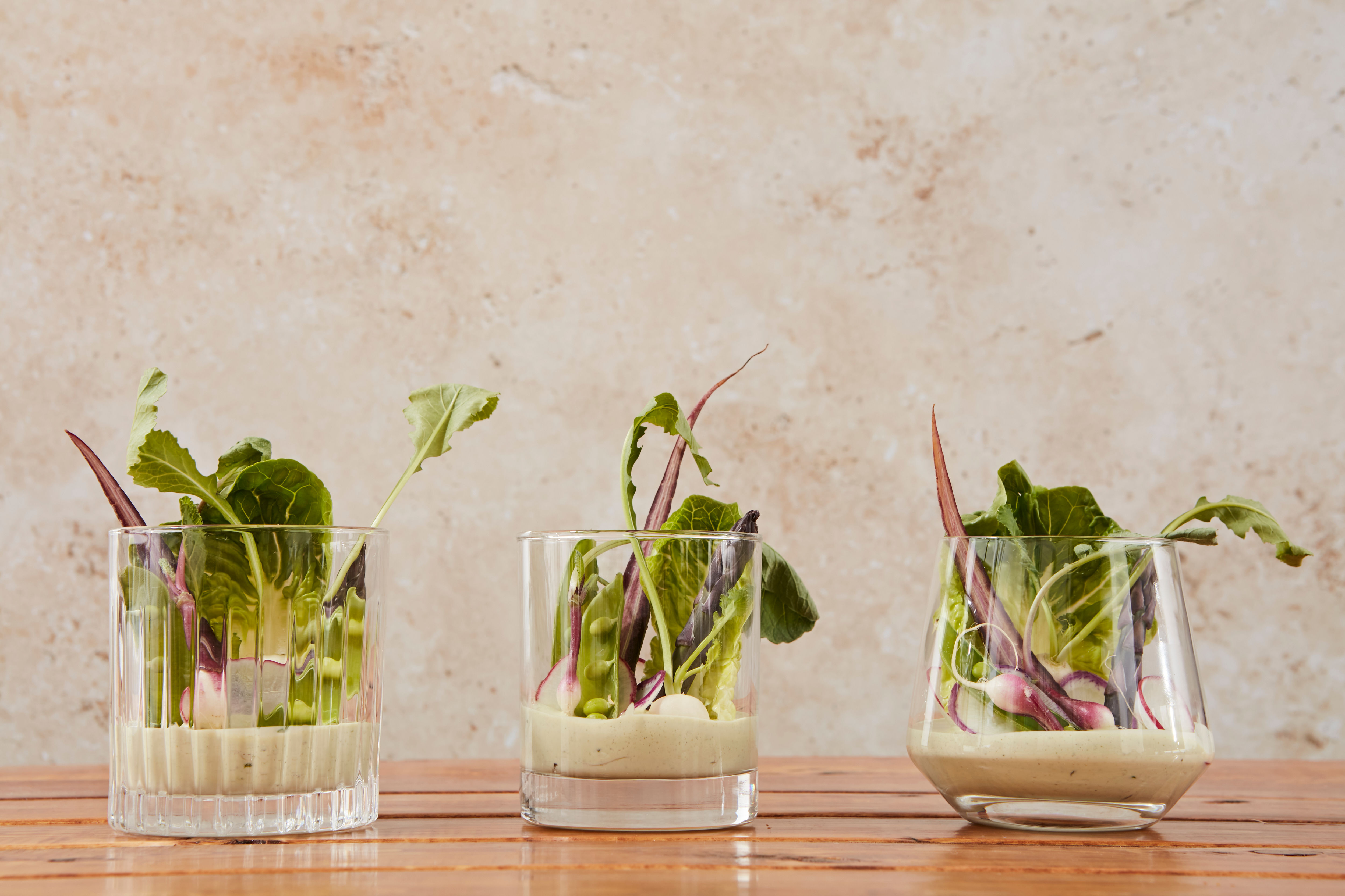 Potted Crudites, Green Goddess Dressing NYC Catering
