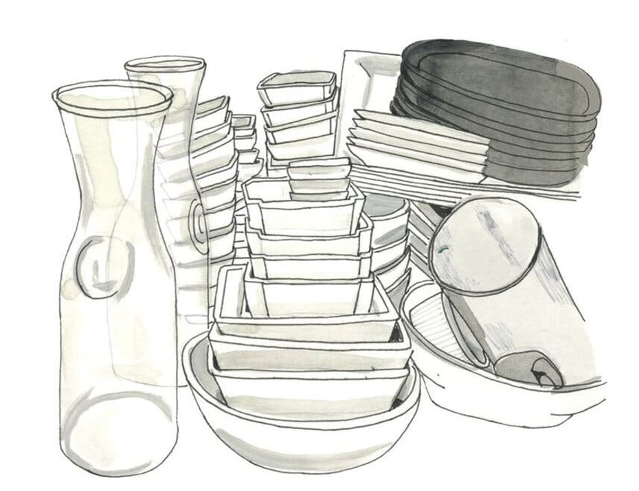 Sketch Of Dishes
