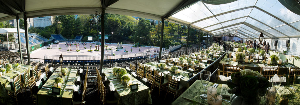 Large outdoor catered event panorama