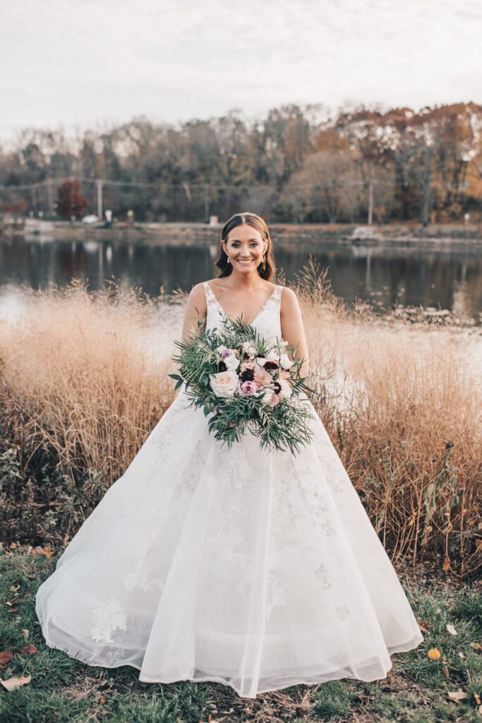 bride outside nature