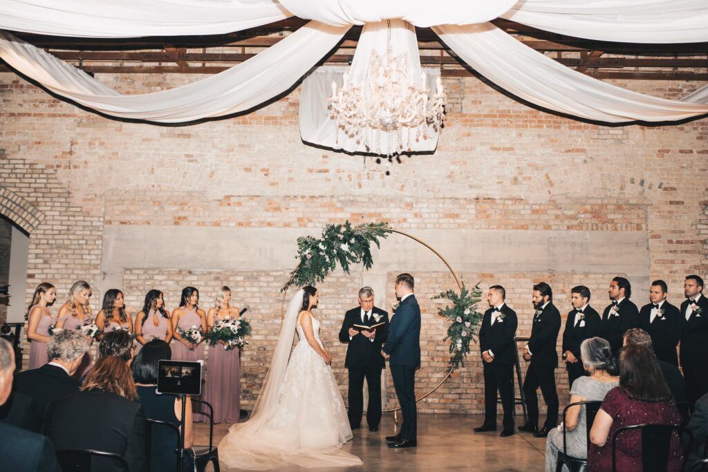 wedding couple during ceremony