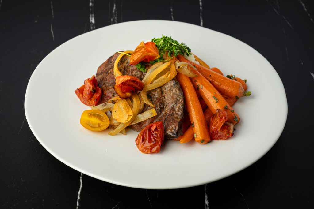 Ball Tip Steak with potatoes and carrots