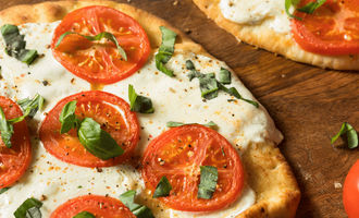 Grilled Caprese Flatbread with Basil