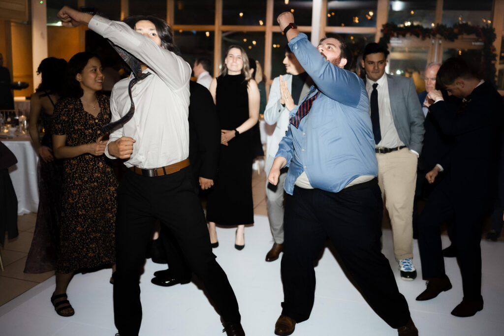Guests dancing together.