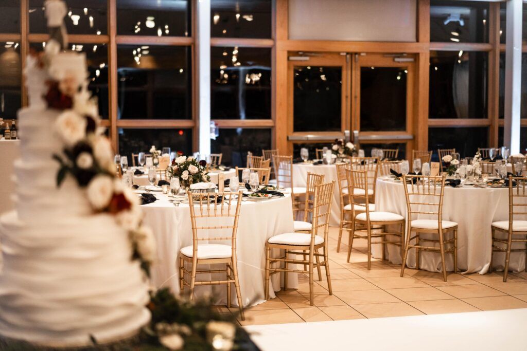 Tables at the reception at the Danada house.
