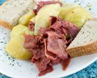 Deconstructed corned beef sandwich