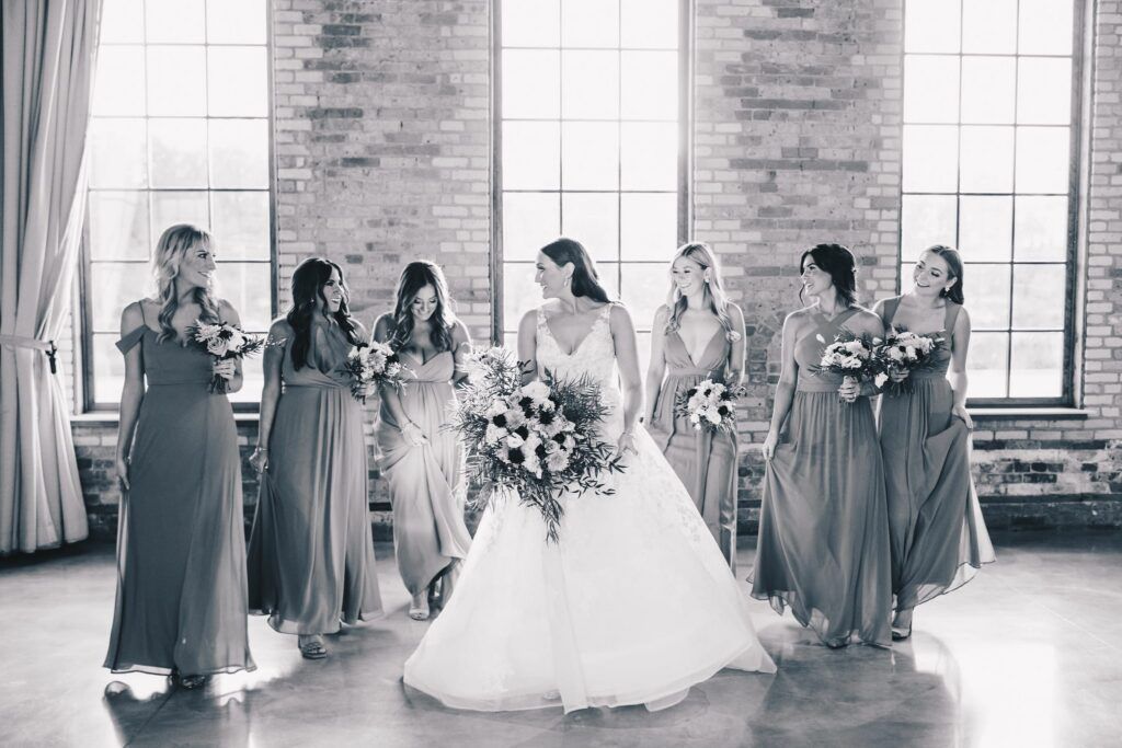 bridal party photo op