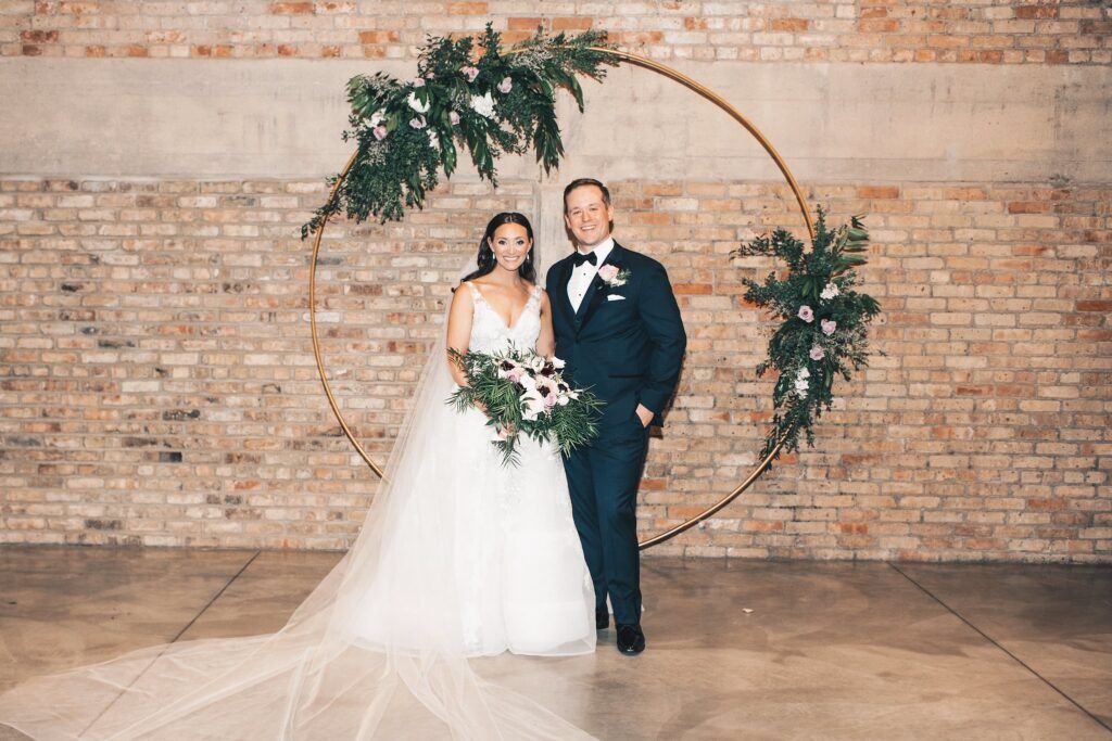 wedding couple on wedding day at BRIX