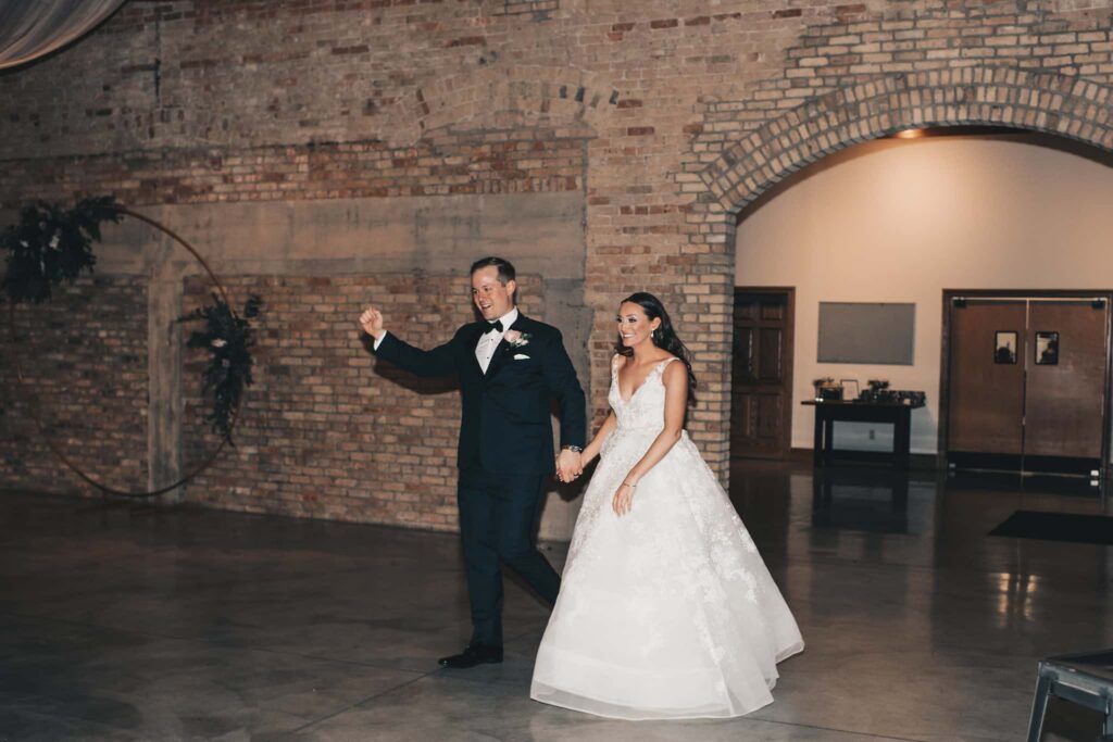 wedding couple entrance at brix on fox