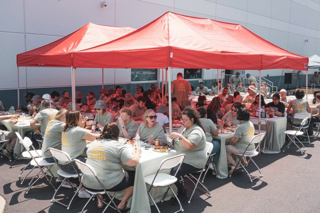 employees at a company picnic