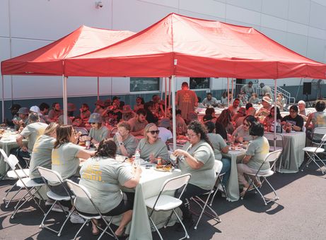employees at a company picnic