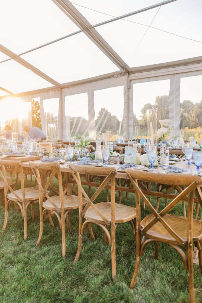backyard wedding tent setup