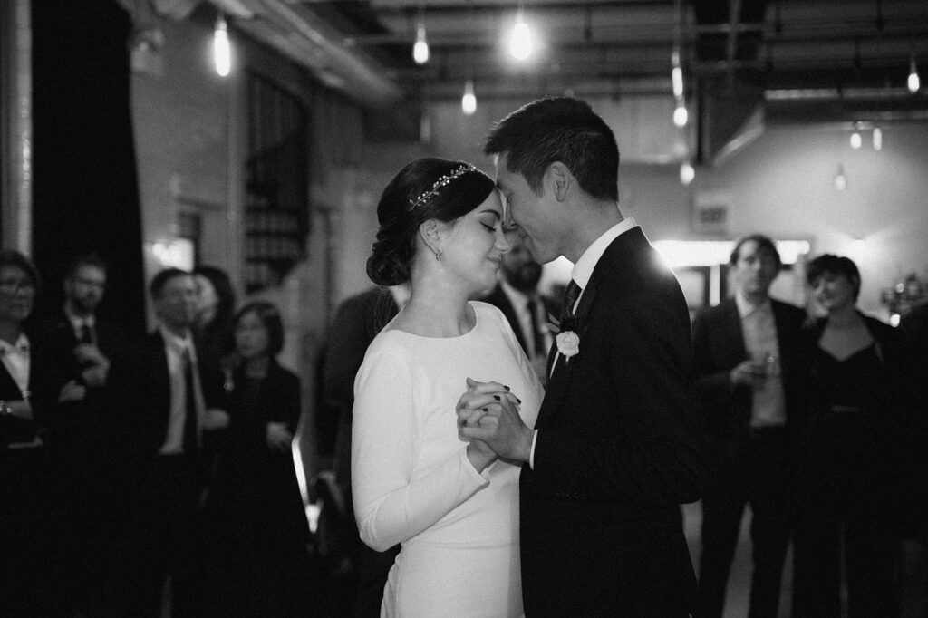 bride groom dancing