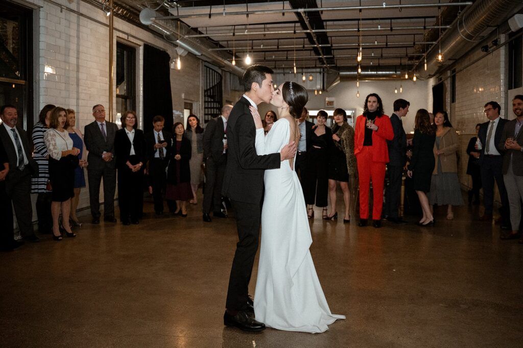 bride groom dancing