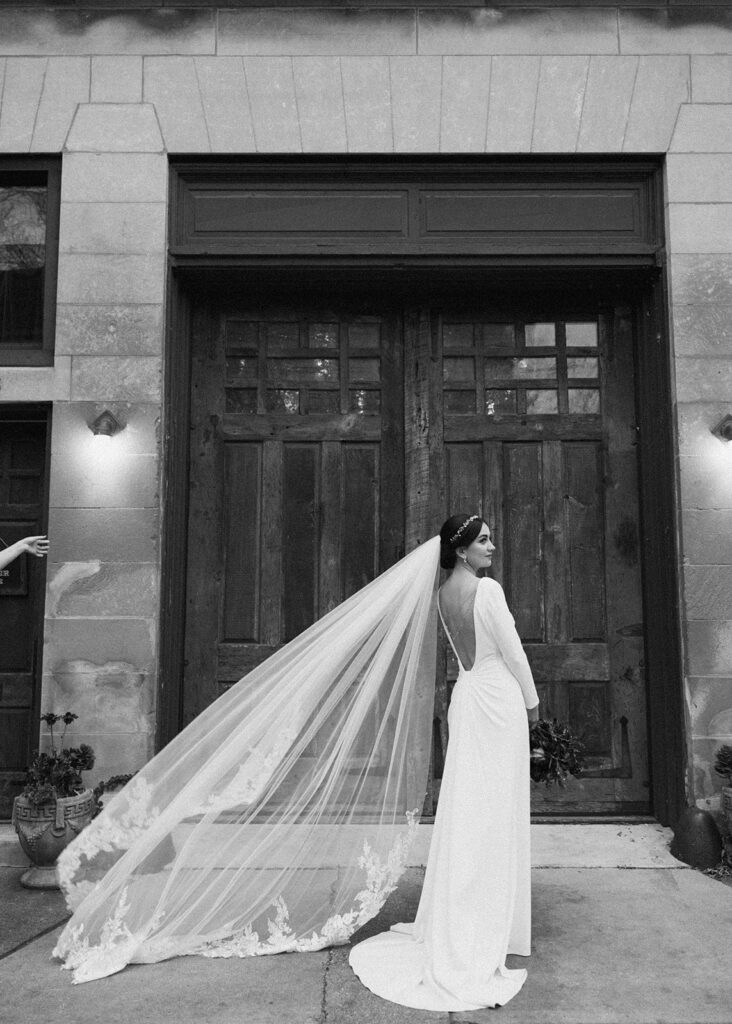 Bride wedding dress vail